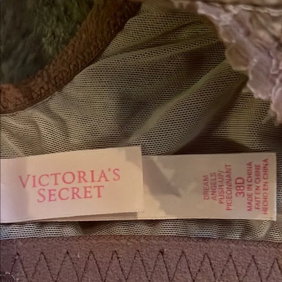 Victoria's Secret Dream Angels Push-Up Dusty Rose Cream Lace Bra 38D - Picture 2 of 7